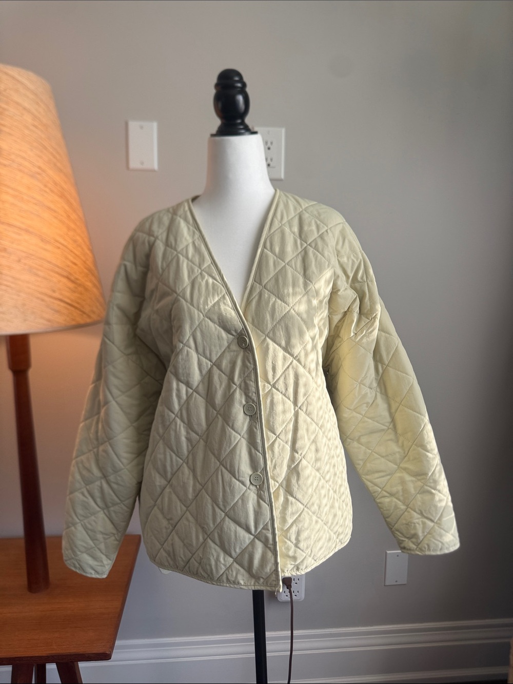 Zara- Light Yellow/green Quilted Women's Jacket